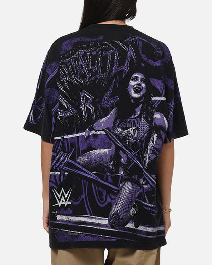 73Studio X WWE Rhea Ripley All Over Print T-Shirt Black Wash