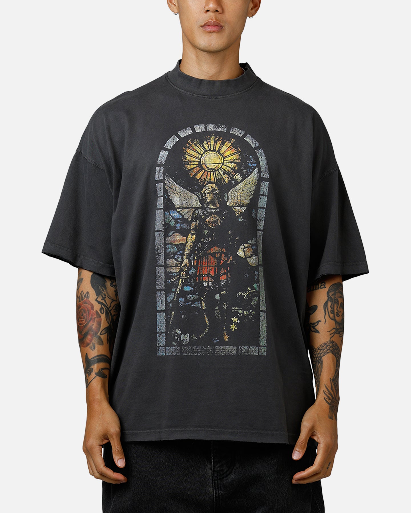 Saint Morta Kingdomcome Boxy T-Shirt Washed Charcoal | Culture