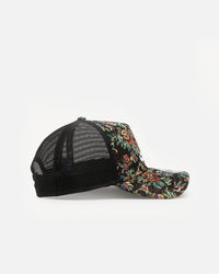 New Era Atlanta Braves 'Black Floral Tapestry' 9FORTY A-Frame Trucker Snapback Tapestry
