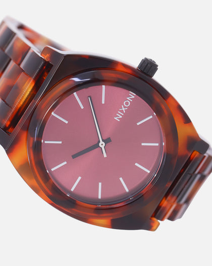 Nixon Time Teller Acetate Watch Tortoise/Oxblood