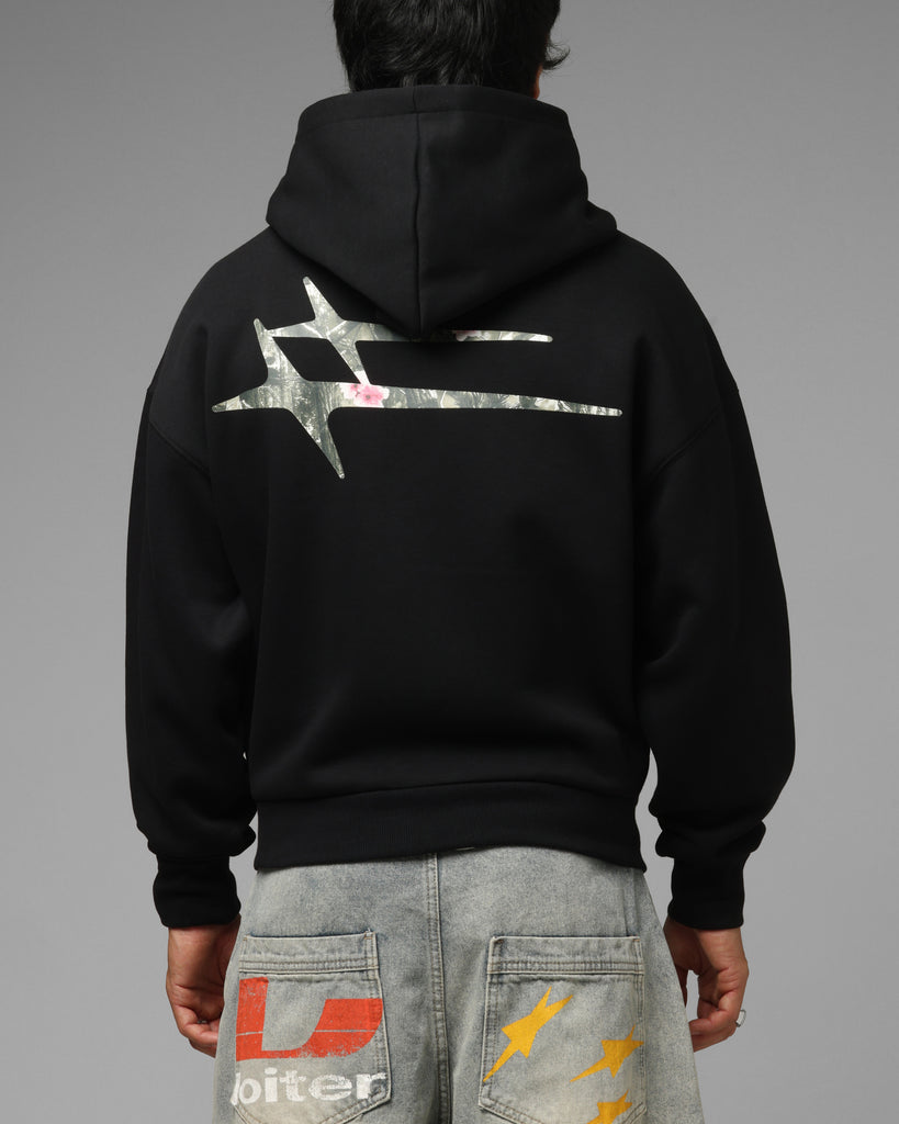 Loiter Ultra Hybrid Zip Hoodie Black/Camo | Culture Kings US