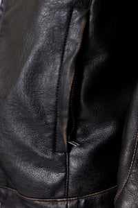 MNML Leather Moto Jacket Black
