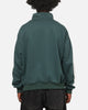 Carre Footie 1/4 Zip Crewneck Green/Off White