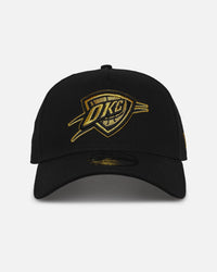 New Era Oklahoma City Thunder 'NBA Black & Gold Embroidery' 9FORTY A-Frame Snapback Black/Gold