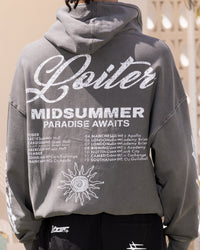 Loiter Midsummer Vintage Hoodie Charcoal