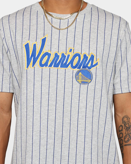 New Era Golden State Warriors Pinstripe T-Shirt Grey