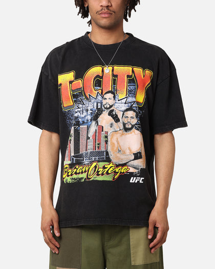 UFC By Culture Kings Brian Ortega T-City Vintage T-Shirt Black Acidwash