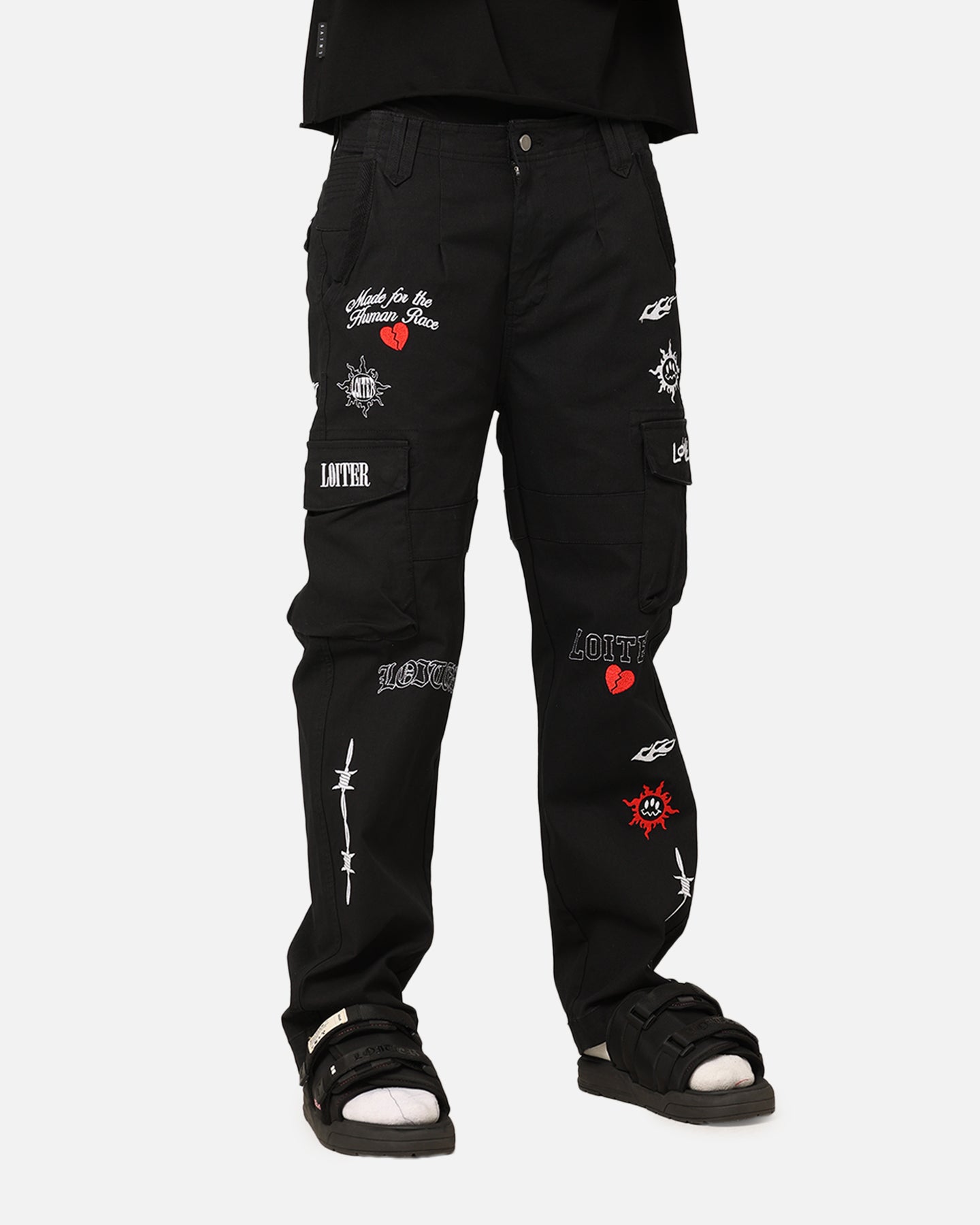 Loiter Sketch Cargo Pants Black | Culture Kings US