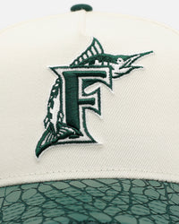 New Era  Florida Marlins 'Croc Skin 2.0' 9FORTY A-Frame Snapback Chrome/Dark Green