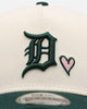 New Era Detroit Tigers 'Pink Satin Hearts Green' 9FORTY A-Frame Snapback Chrome/Dark Green