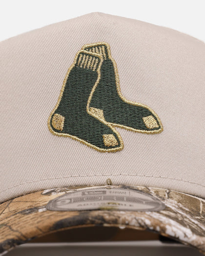 New Era Boston Red Sox 'Real Tree Stone' 9FORTY A-Frame Snapback Stone