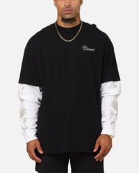Carre Rosebowl Layered Long Sleeve T-Shirt Black/White