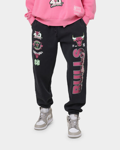 Mitchell & Ness Chicago Bulls Neon Champs Sweat Pants Faded Black