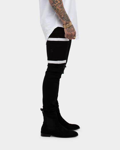 Saint Morta Sideline Distressed Jean Black/White