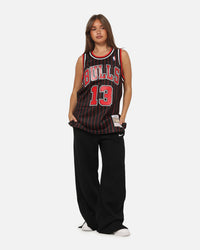 Mitchell & Ness Chicago Bulls Luc Longley 1995 Pinstripe Jersey Black