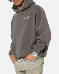 Saint Morta Studios Logo Boxy Hoodie Washed Black