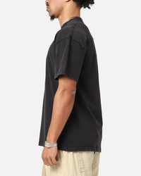 Culture Kings Standard Drop Shoulder T-Shirt Black Acidwash