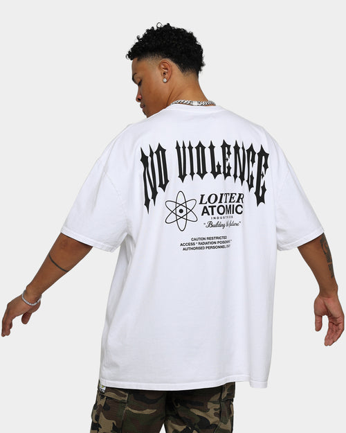 Loiter No Violence Vintage T-Shirt White