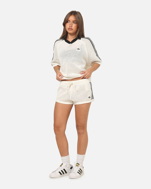 Adidas Women's Crochet Polo Shirt White/Black