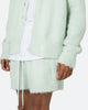 MNML Fuzzy Cardigan Sweater Mint