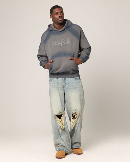 Saint Morta Faded Motor Hoodie Charcoal