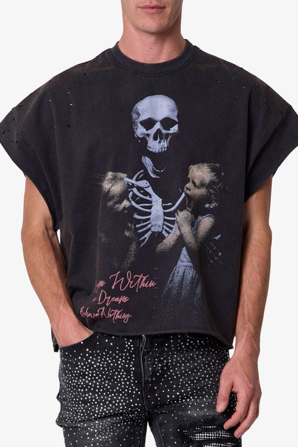 MNML Dream Cut-Off Tee Washed Black