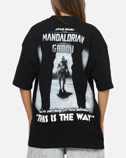 73Studio Star Wars Stand Off Glitter T-Shirt Black Acidwash