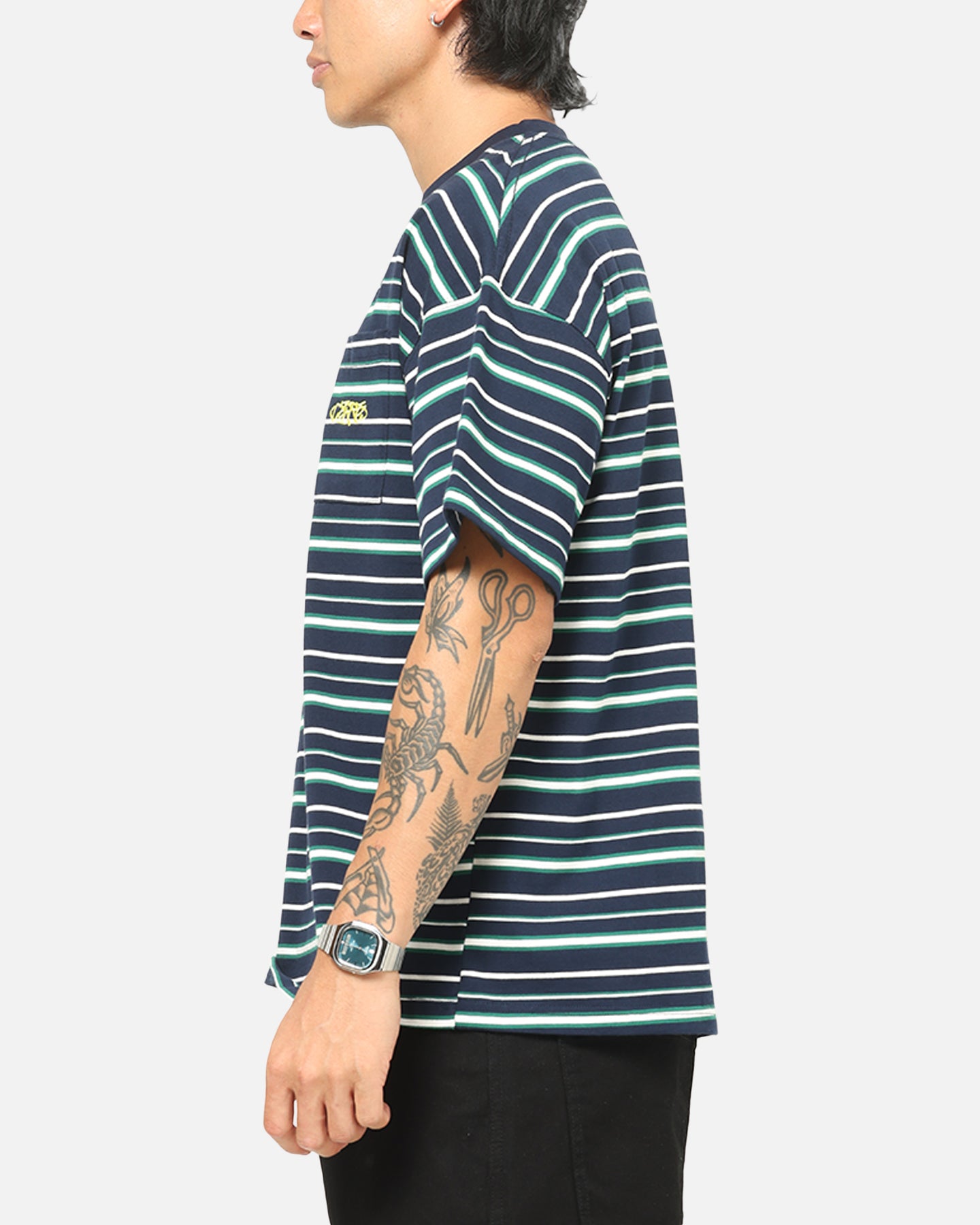 Carre Striped Pocket T-Shirt Navy Stripe | Culture Kings US