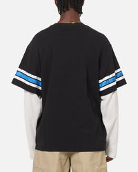 Mitchell & Ness Detroit Lions Waffle Mock Layer Long Sleeve T-Shirt Black