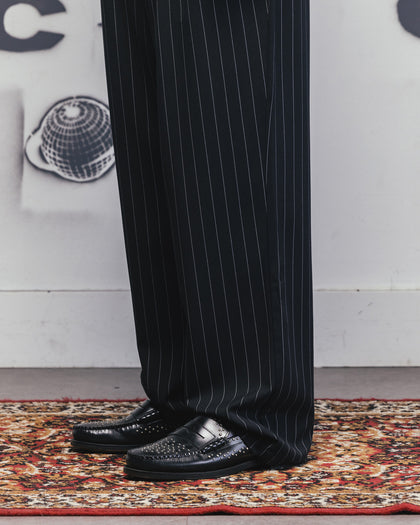 Carre Atlas Wide Leg Pants Black Pinstripe