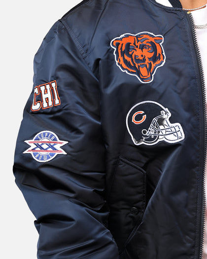 New Era X Alpha Series X NFL Chicago Bears MA-1 Bomber Jacket Navy/Orange