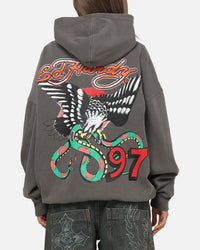 Ed Hardy Happy Motors Hoodie Washed Charcoal
