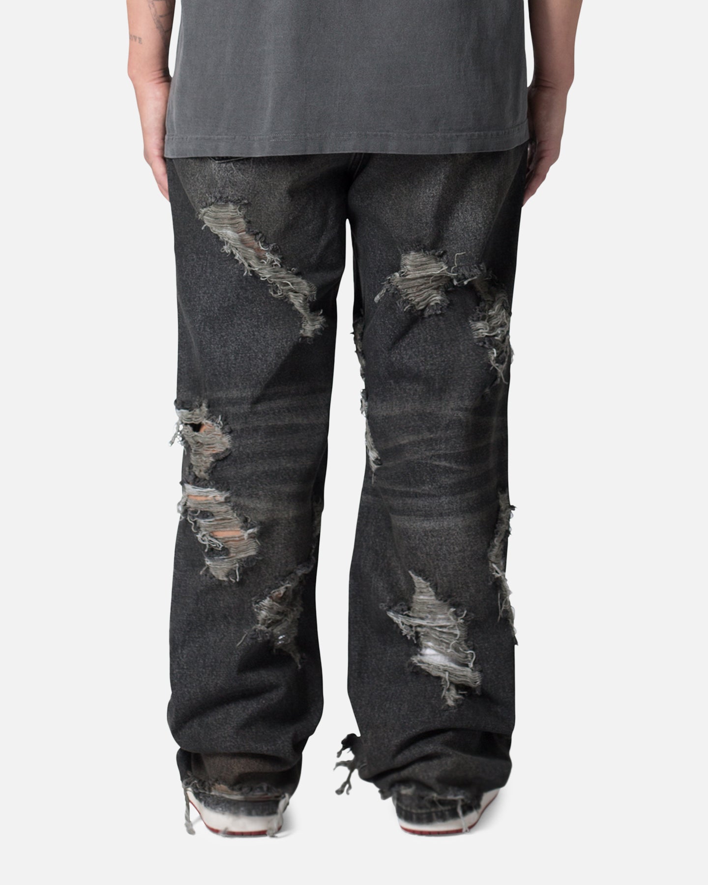 MNML Ultra Baggy Decimated Denin Jeans Black | Culture Kings US