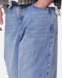 MNML Baggy Blowout Denim Jeans Vintage Blue Wash