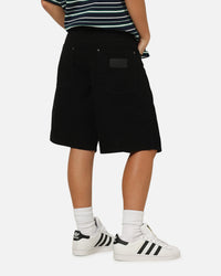 Carre Drill Pleated Jorts Black