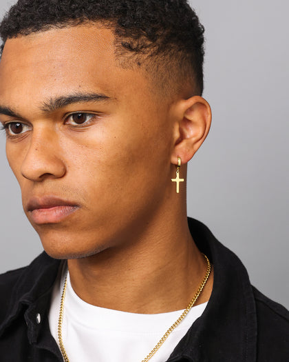 NXS Mini Cross Earring Gold