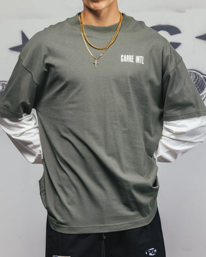 Carre Rear Vision Long Sleeve T-Shirt Green/White