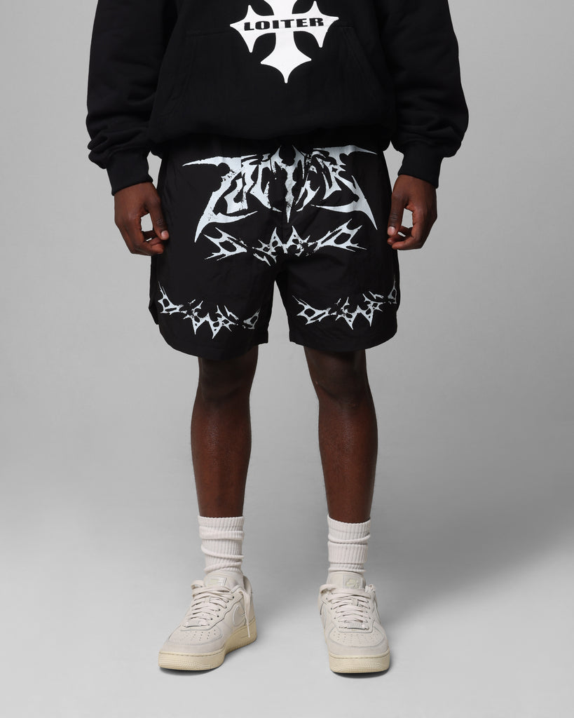 Loiter Stacked Metal Walk Shorts Black | Culture Kings US