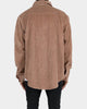 MNML Corduroy Zip Up Shirt Brown