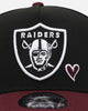 New Era Las Vegas Raiders 'Burgundy Hearts' 9FORTY A-Frame Snapback Black/Maroon