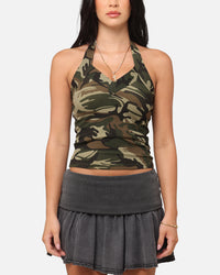 XXIII Women's Rib Halter Top Camo