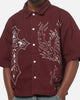 Ed Hardy Ghost Tattoo Button Up Shirt Plum