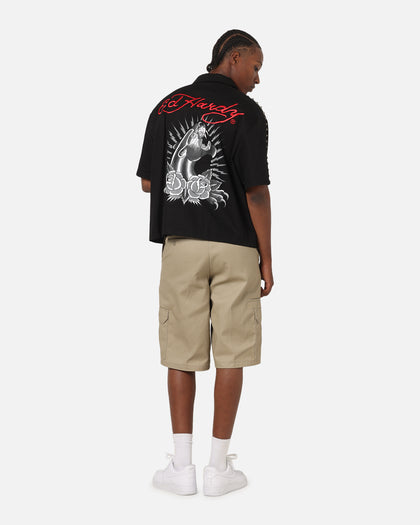 Ed Hardy Panther Stud Zip Shirt Black