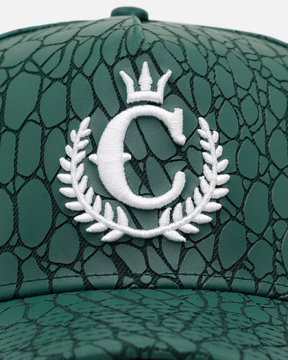 New Era New Era X Culture Kings 'Croc Skin 2.0' 9FORTY A-Frame Snapback Dark Green