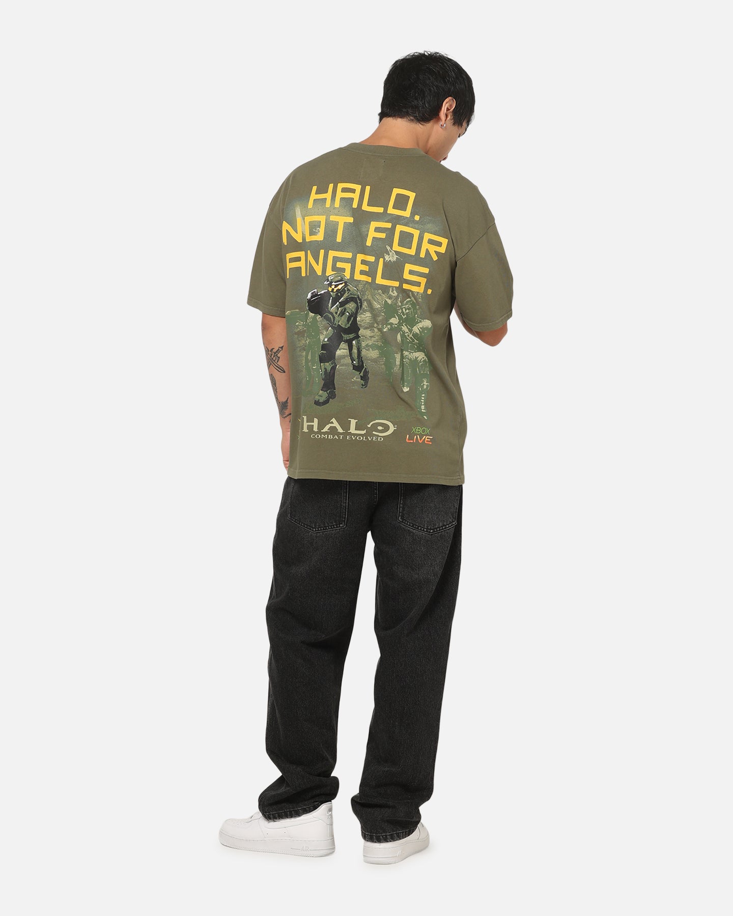 Xbox Halo 117 メッシュ ゲームシャツ XXL 73Studio X Xbox X Halo Not For Angels T-Shirt Military Green