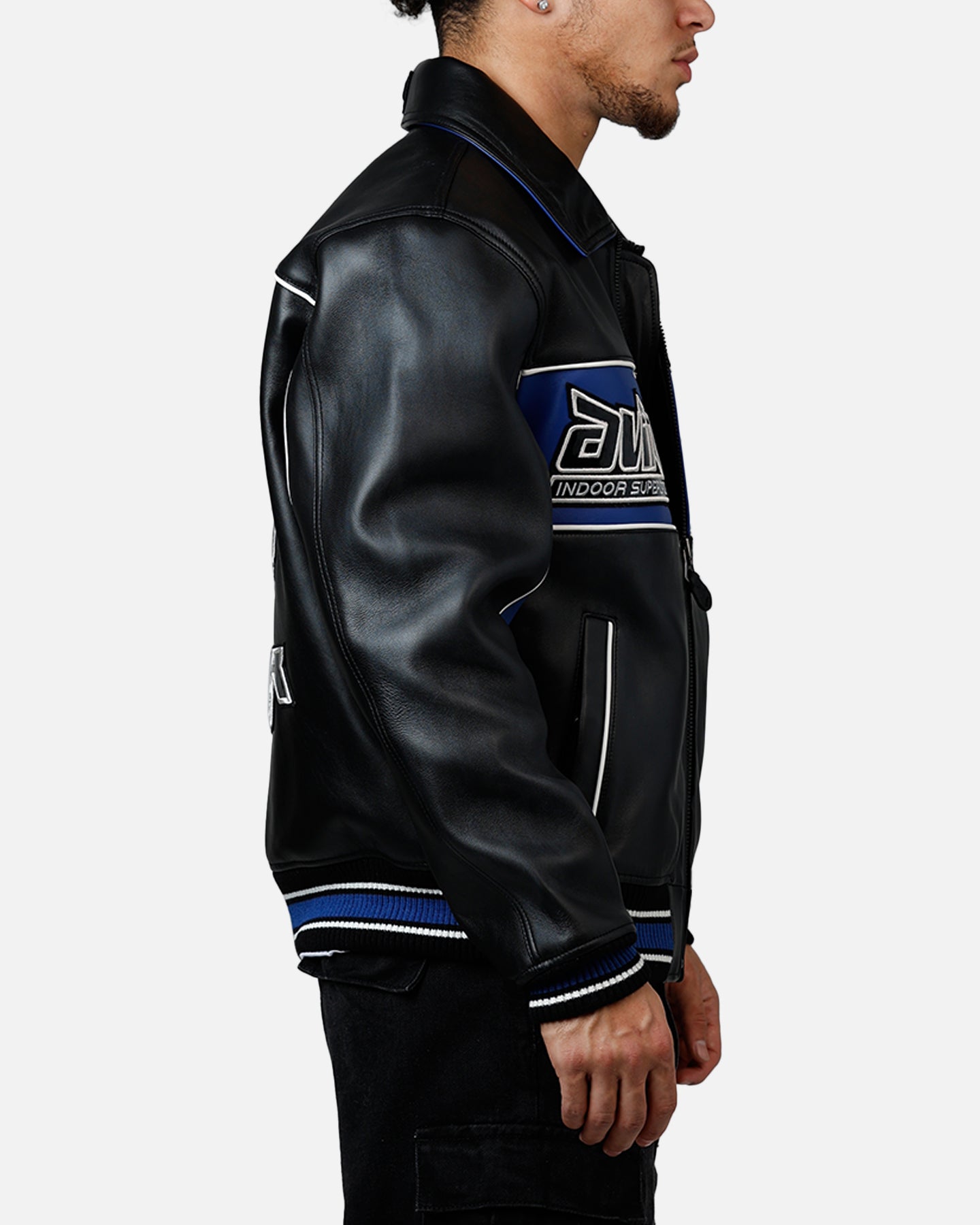 Avirex Spider Racing Jacket Black/Blue | Culture Kings US