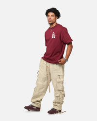 Majestic Athletic Los Angeles Dodgers Cassell Wordmark T-Shirt Maroon