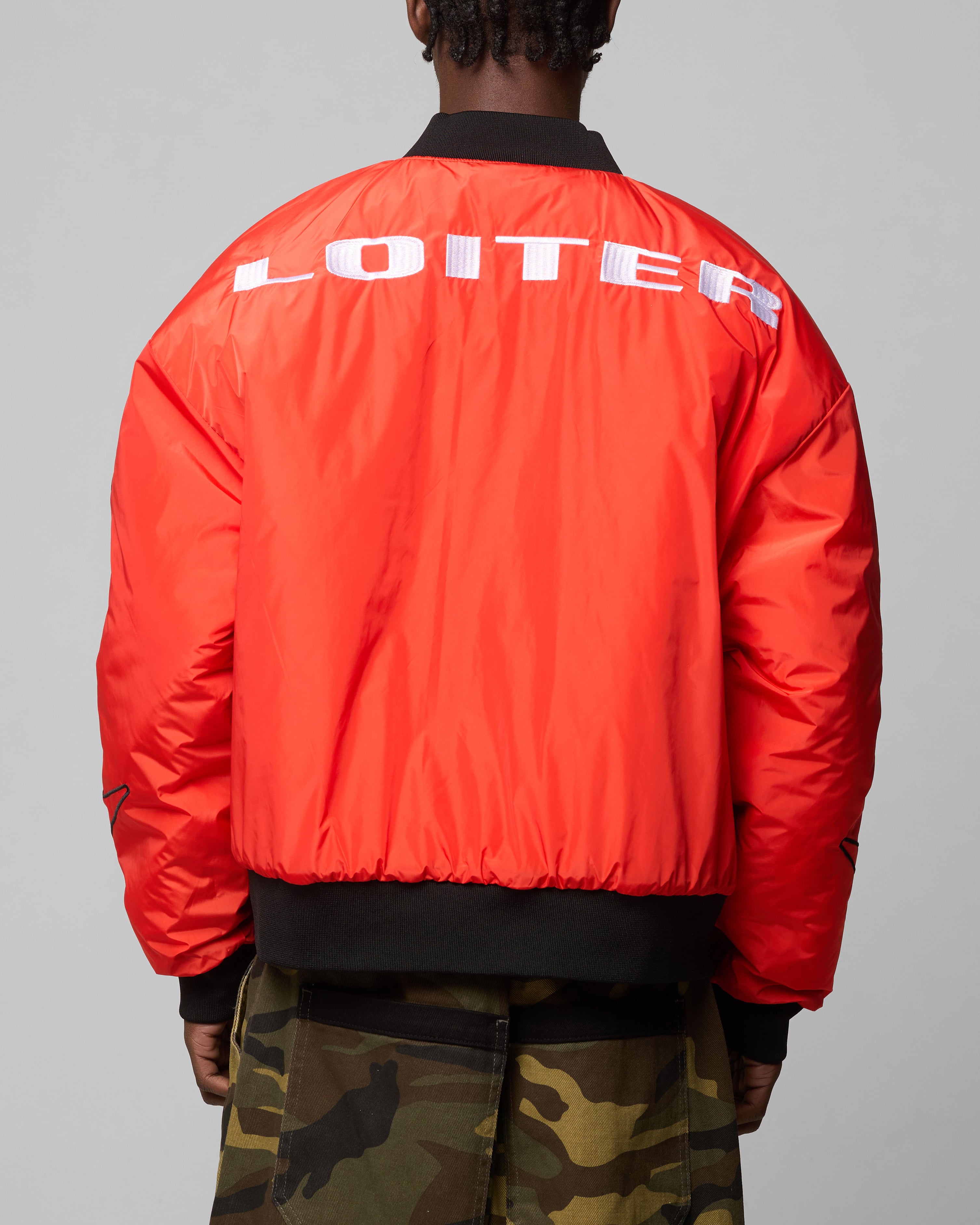 Loiter Cyber Reversible Bomber Jacket Red/Green | Culture Kings US