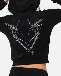 Ed Hardy Women's Raver Cropped Hoodie Black