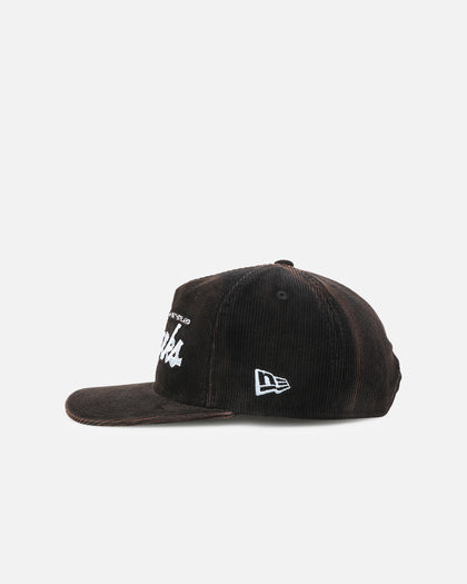 New Era Cronulla Sutherland Sharks 'NRL Golfer Washed Black' Pre-Curved Corduroy Golfer Snapback Washed Black
